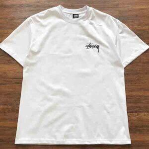 Men's Stussy Hippo Print Round Neck White Short Sleeves